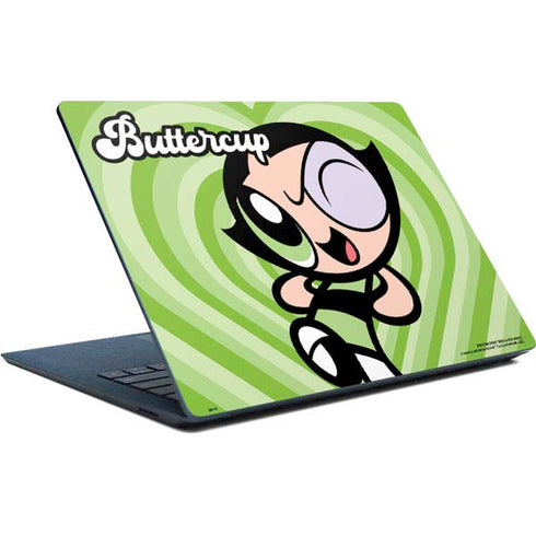 Cartoon Network Powerpuff Girls Buttercup Green Hearts Surface Laptop Skin